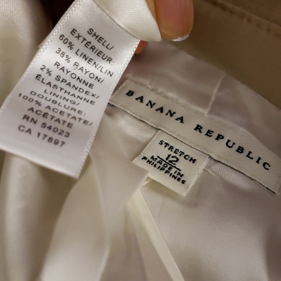 Banana Republic Tan Long Sleeve Jacket SZ 12 - Picture 8 of 12